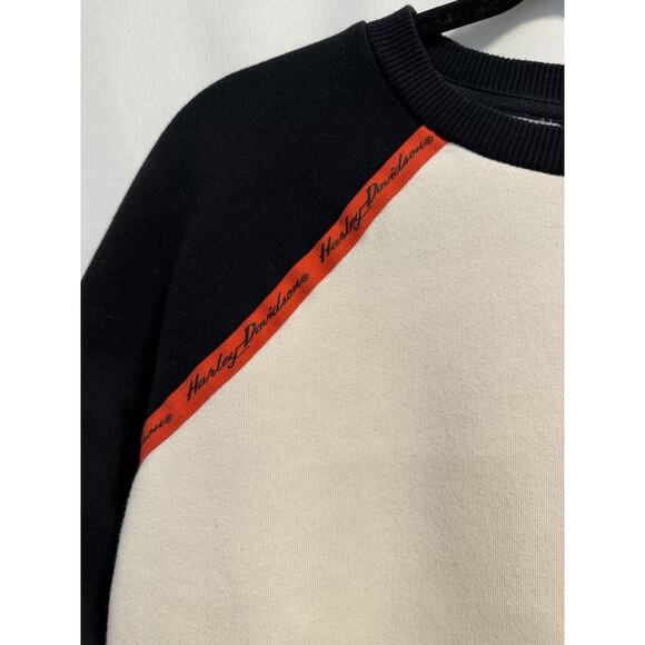 Harley Davidson | Sweatshirt White Black Orange Genuine Motorclothes Biker-small - Picture 3 of 9
